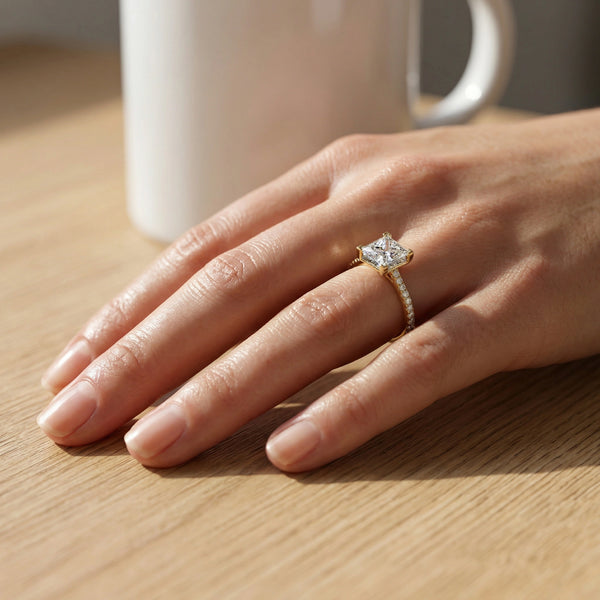 Poised Princess - Pure Gold Lab Diamond Solitaire Ring