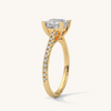 Lukson Poised Princess Gold Lab Grown Diamond Solitaire Ring in India