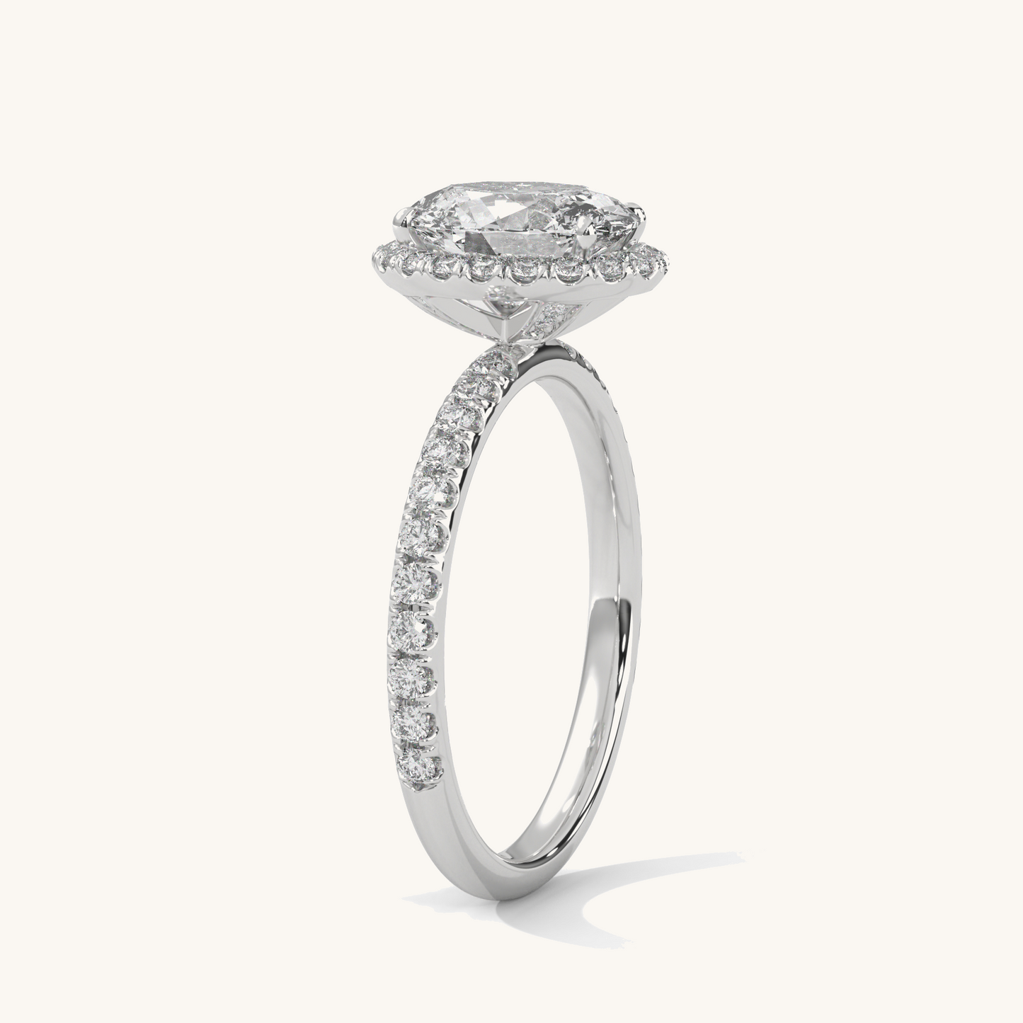 Moonlit Embrace - Pure Gold Lab Diamond Solitaire Ring