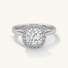 Lukson Cushion Glow Gold Lab Grown Diamond Solitaire Ring
