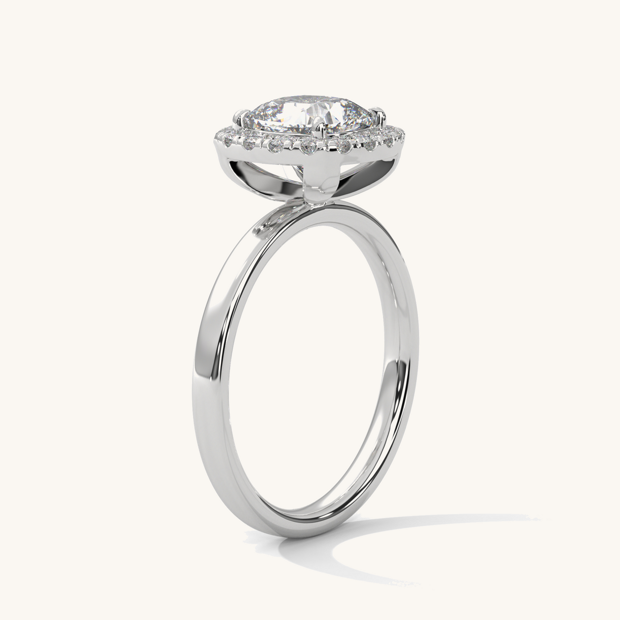 Cushion Glow - Pure Gold Lab Diamond Solitaire Ring