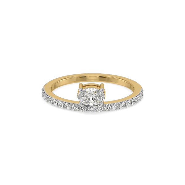 Oval Crest Lab Grown Diamond Ring