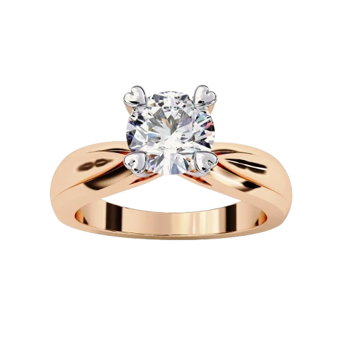 Lukson Rosé Knot Gold Lab Grown Diamond Solitaire Ring