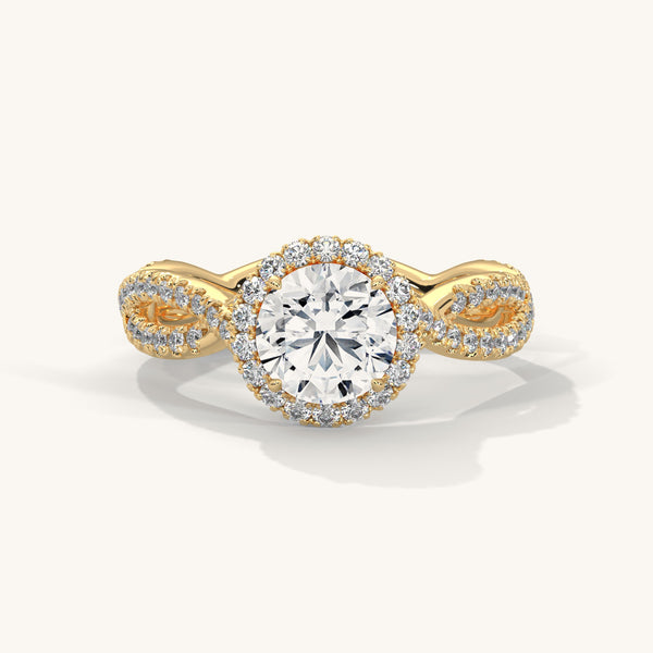 Lukson Twist & Shine Pure Gold Lab Grown Diamond Solitaire Ring