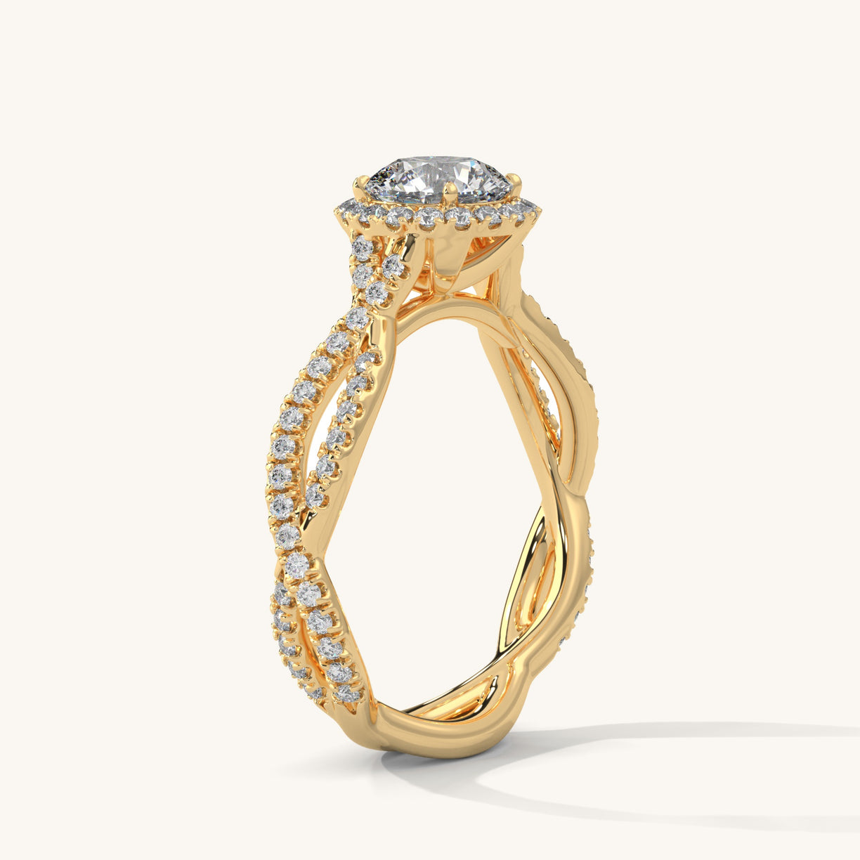Twist & Shine Pure Gold Lab Grown Diamond Solitaire Ring for Women - Lukson
