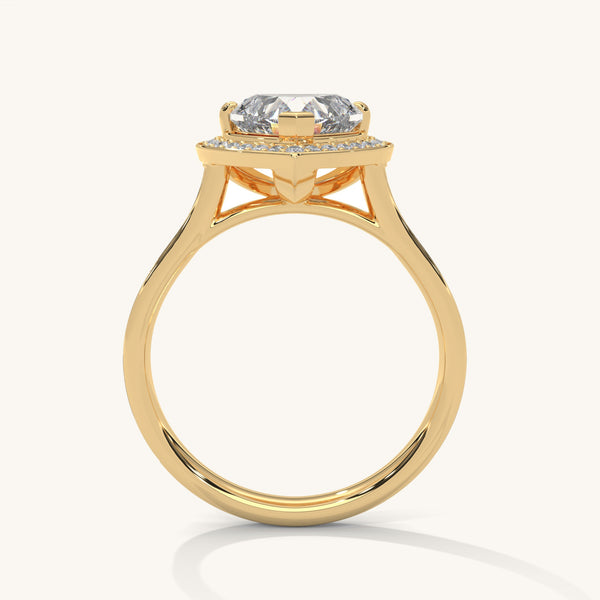 Blushing Heart Pure 14k Gold Lab Grown Diamond Solitaire Ring - Lukson