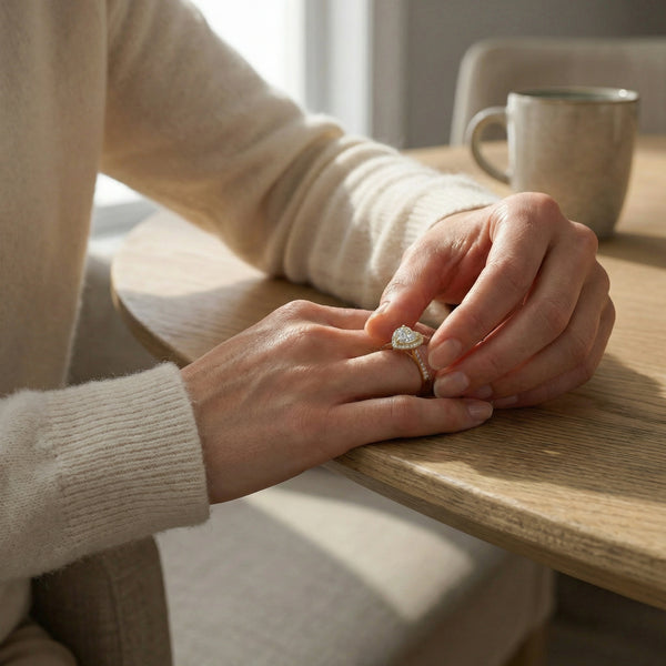 Blushing Heart - Pure Gold Lab Diamond Solitaire Ring