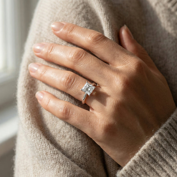 Snow Princess - Pure Gold Lab Diamond Solitaire Ring