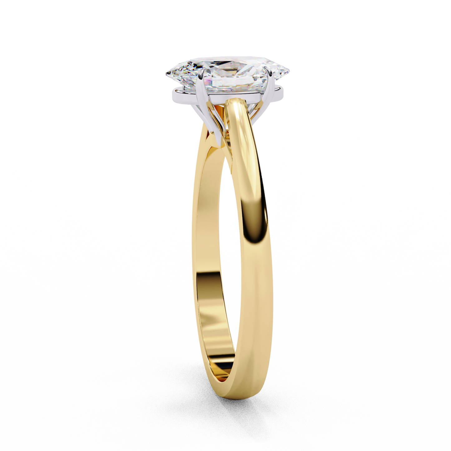 Sunray Oval - Pure Gold Lab Diamond Solitaire Ring