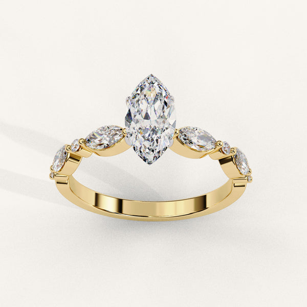 Lukson Marq Cascade Pure Gold Lab Grown Diamond Solitaire Ring Online
