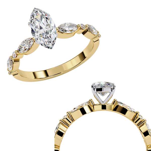 Lukson Marq Cascade 14K Gold Lab Grown Diamond Solitaire Ring