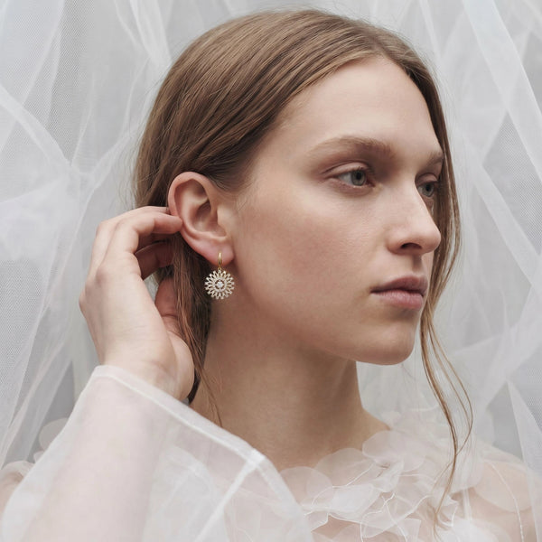 Moonlace Majesty - Pure Gold Lab Diamond Solitaire Earrings