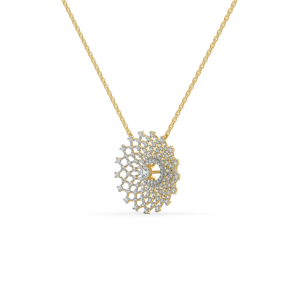 Moonlace Majesty - Pure Gold Lab Grown Diamond Solitaire Necklace - Lukson