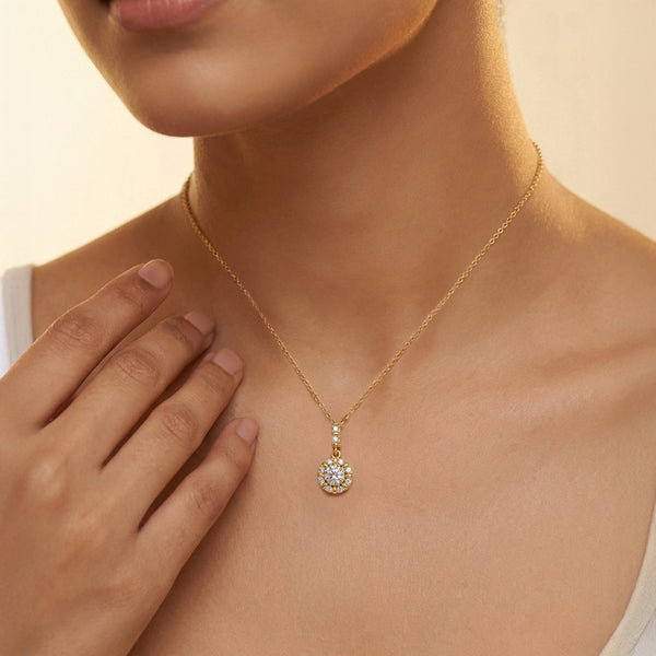 Encircled Solitaire - Pure Gold Lab Diamond Pendant