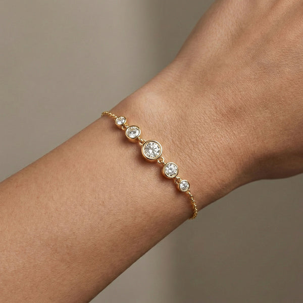 Solitaire Drops - Pure Gold Lab Diamond Bracelet