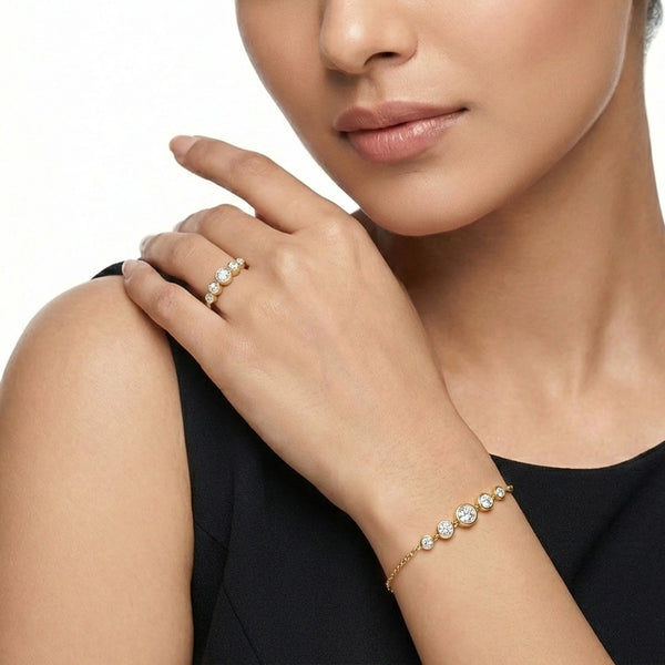 Solitaire Drops - Pure Gold Lab Diamond Bracelet