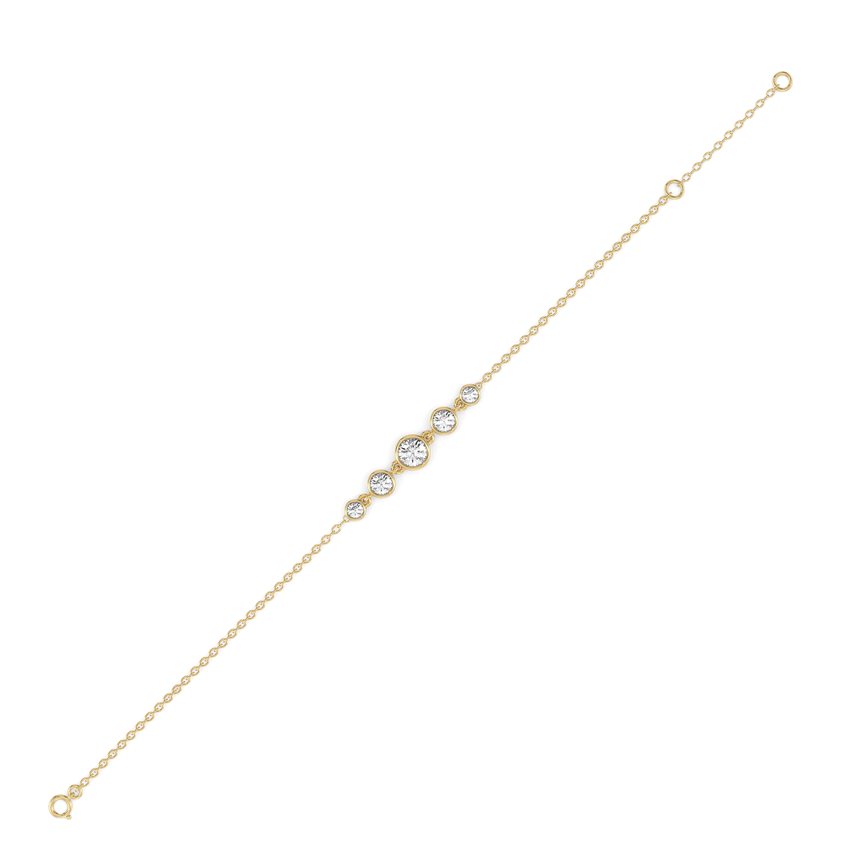 Solitaire Drops - Pure Gold Lab Diamond Bracelet