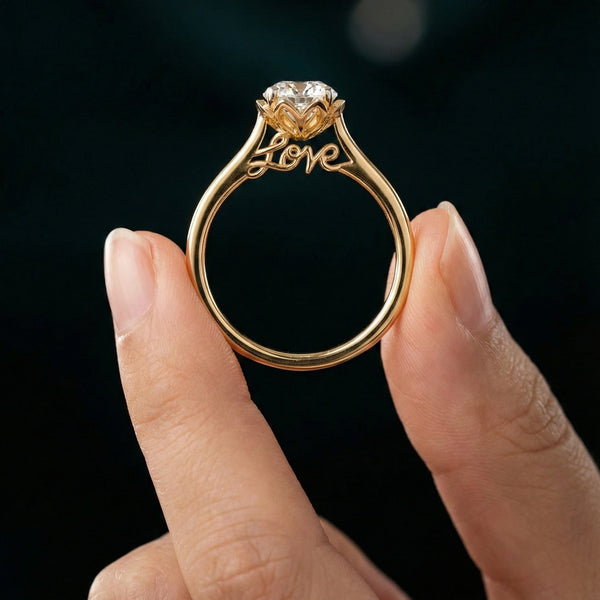 Lukson Love Script Solitaire Lab Grown Diamond Ring in India