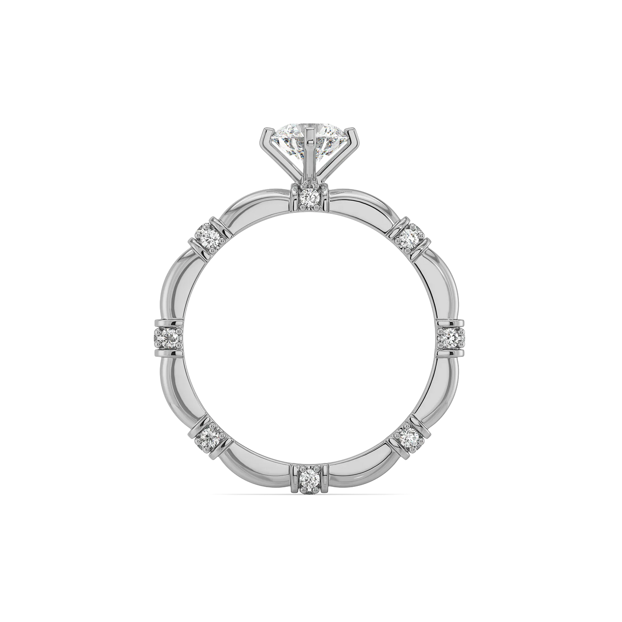 Lukson 14K White Gold Lab Grown Solitaire Diamond Ring for Women