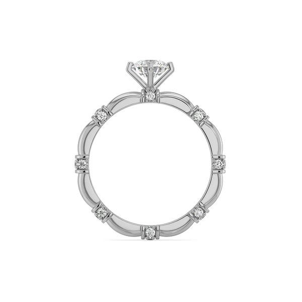 Lukson 14K White Gold Lab Grown Solitaire Diamond Ring for Women