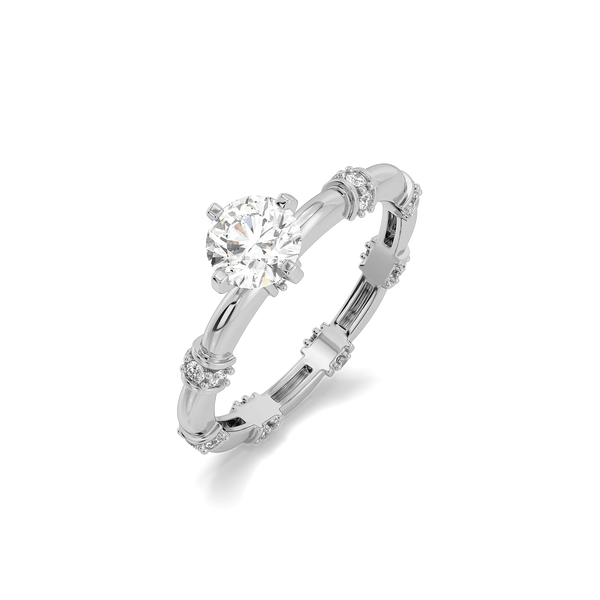 Lukson Open Spark Solitaire Pure Gold Lab Grown Diamond Ring
