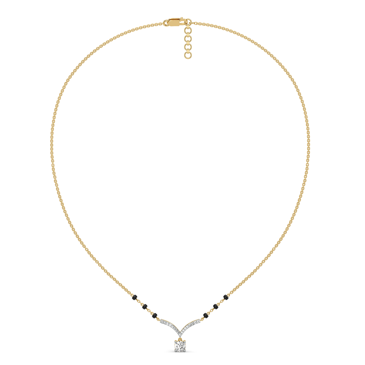 Wedding Vows - Pure Gold Lab Diamond Mangalsutra Necklace