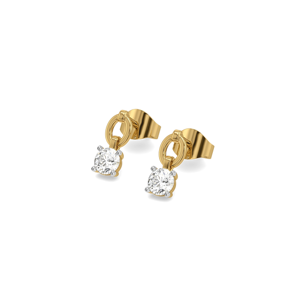 Unity Link - Pure Gold Lab Diamond Drop Earrings
