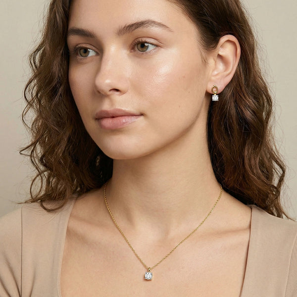Unity Link - Pure Gold Lab Diamond Drop Earrings