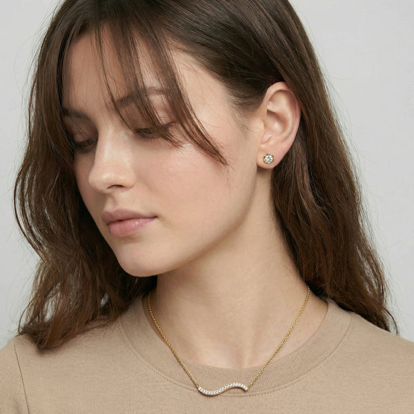 Rosette Studs - Pure Gold Lab Diamond Earrings