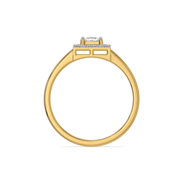 Framed Brilliance - Pure Gold Lab Diamond Solitaire Ring