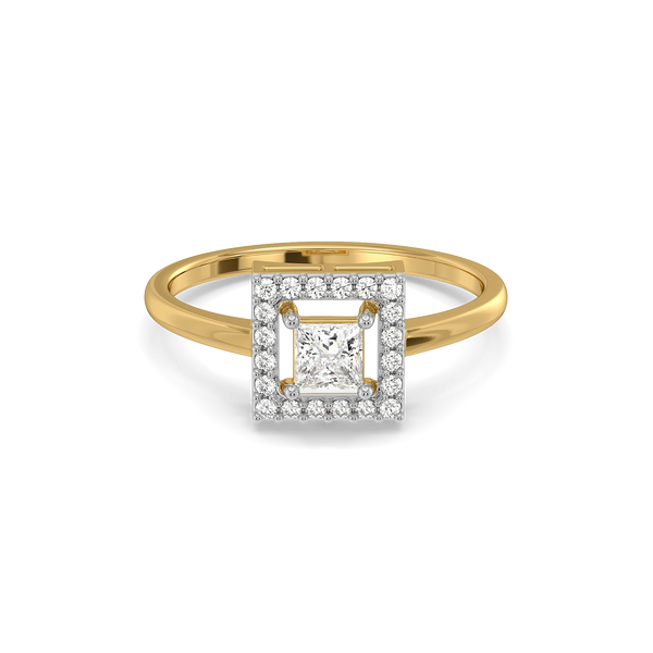 Framed Brilliance - Pure Gold Lab Diamond Solitaire Ring