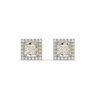 Framed Brilliance - Pure Gold Lab Diamond Solitaire Earrings