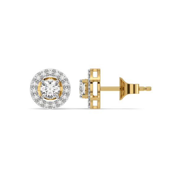 Circle of Light - Pure Gold Lab Diamond Stud Earrings