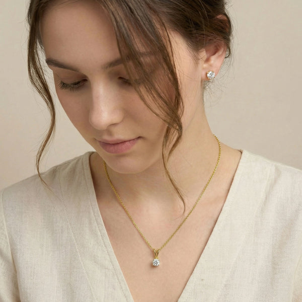 One & Only - Pure Gold Lab Diamond Solitaire Pendant