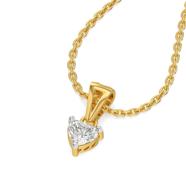Amora Heart Solitaire - Pure Gold Lab Diamond Pendant