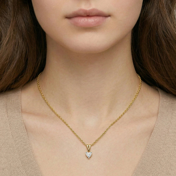 Amora Heart Solitaire - Pure Gold Lab Diamond Pendant