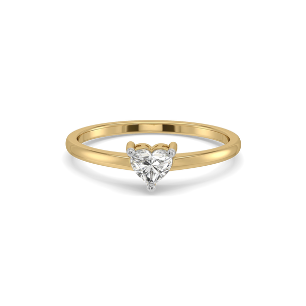 Amora Heart Solitaire - Pure Gold Lab Diamond Ring