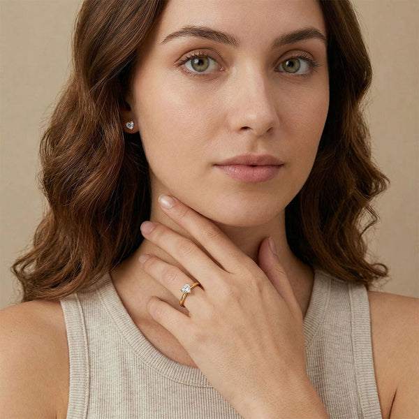 Amora Heart Solitaire - Pure Gold Lab Diamond Ring