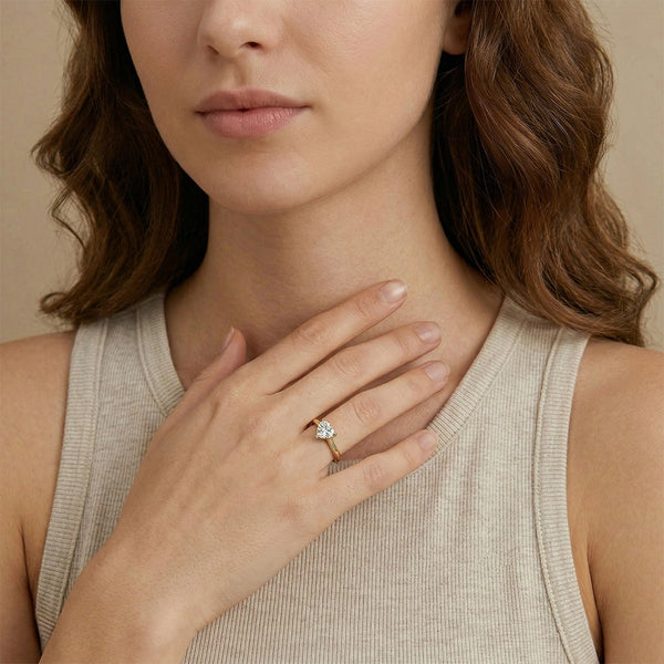 Amora Heart Solitaire - Pure Gold Lab Diamond Ring