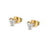 Amora Heart Solitaire - Pure Gold Lab Diamond Earrings