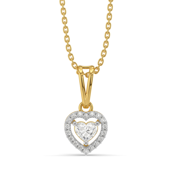 Devotion Heart Halo - Pure Gold Lab Diamond Pendant
