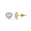 Devotion Heart Halo - Pure Gold Lab Diamond Solitaire Earrings