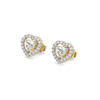 Devotion Heart Halo - Pure Gold Lab Diamond Solitaire Earrings