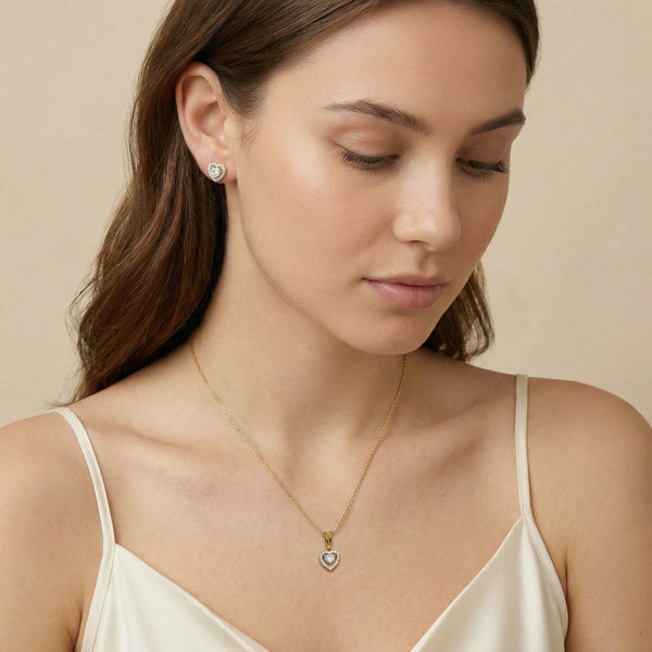 Devotion Heart Halo - Pure Gold Lab Diamond Solitaire Earrings