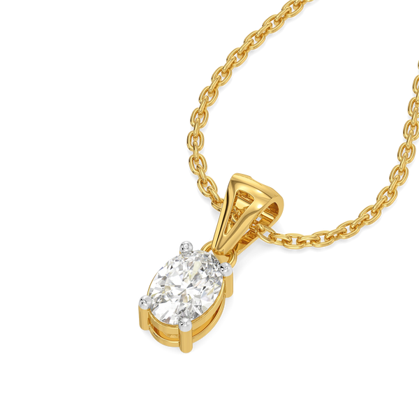 Aura Oval Solitaire - Pure Gold Lab Diamond Pendant