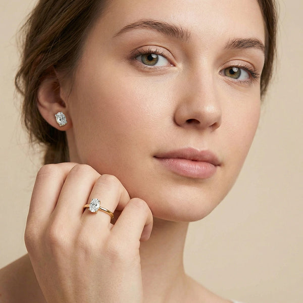 Aura Oval Solitaire - Pure Gold Lab Diamond Ring