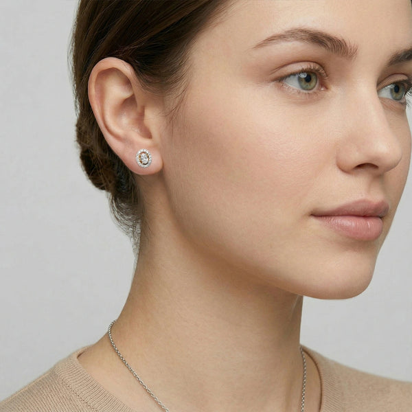 Empress Oval - Pure Gold Lab Diamond Solitaire Earrings
