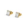 Lumina Emerald - Pure Gold Lab Diamond Stud Earrings