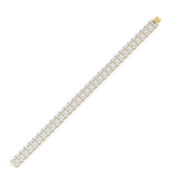 Open Mesh Pure Gold Lab Diamond Tennis Bracelet - Top View