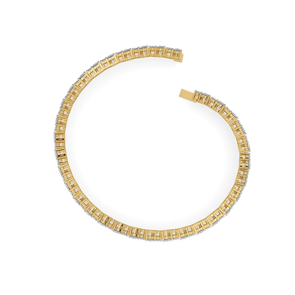 Open Mesh Pure Gold Lab Diamond Tennis Bracelet - back view